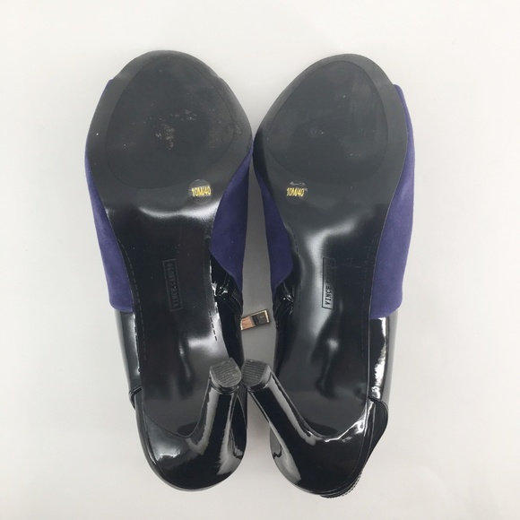 VINCE CAMUTO Blue Suede Slingback Booties Size 10 - Picture 8 of 8